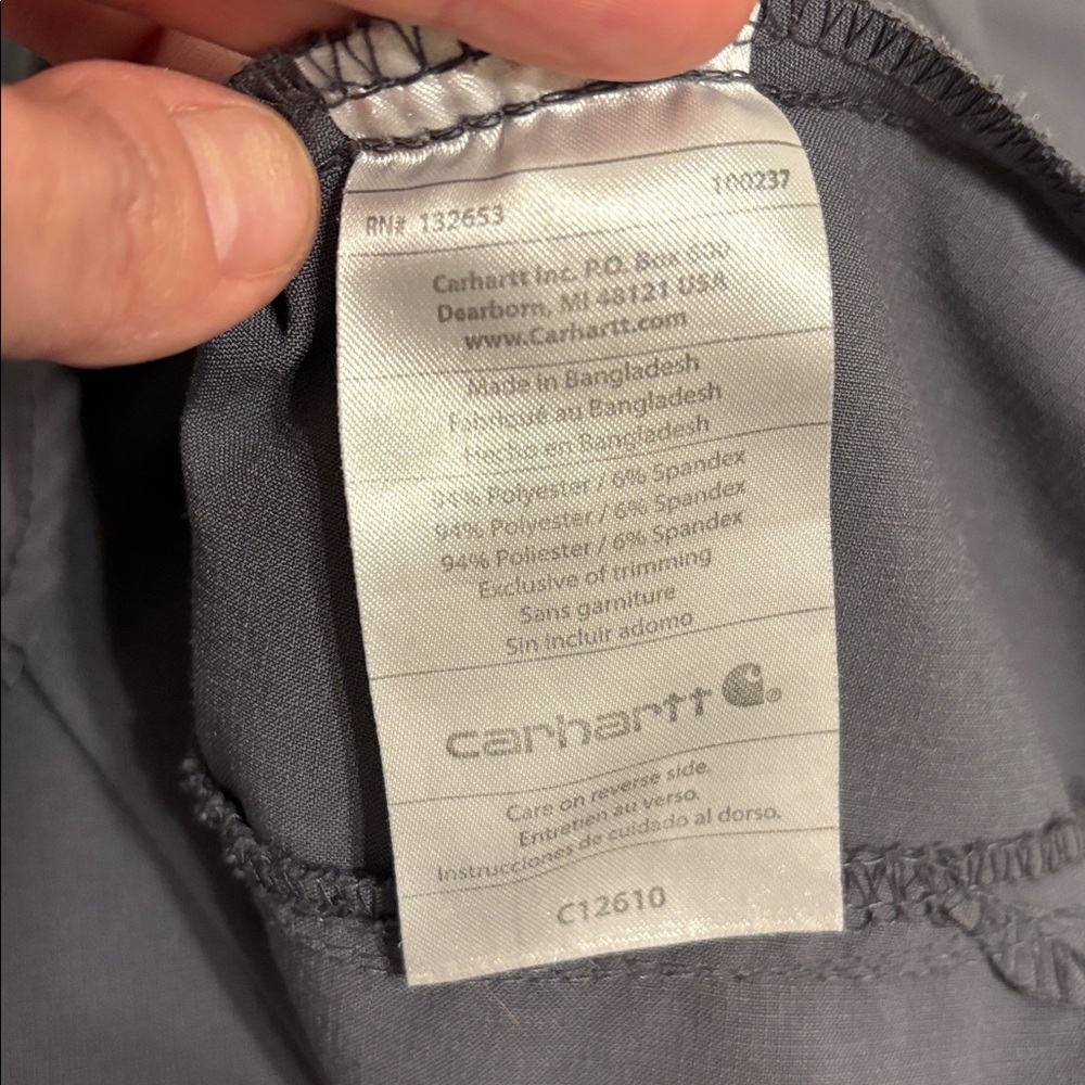 Carhartt Scrubs Top Only Womens Excellent Condition Charcoal Grey - XL - Picture 5 of 5